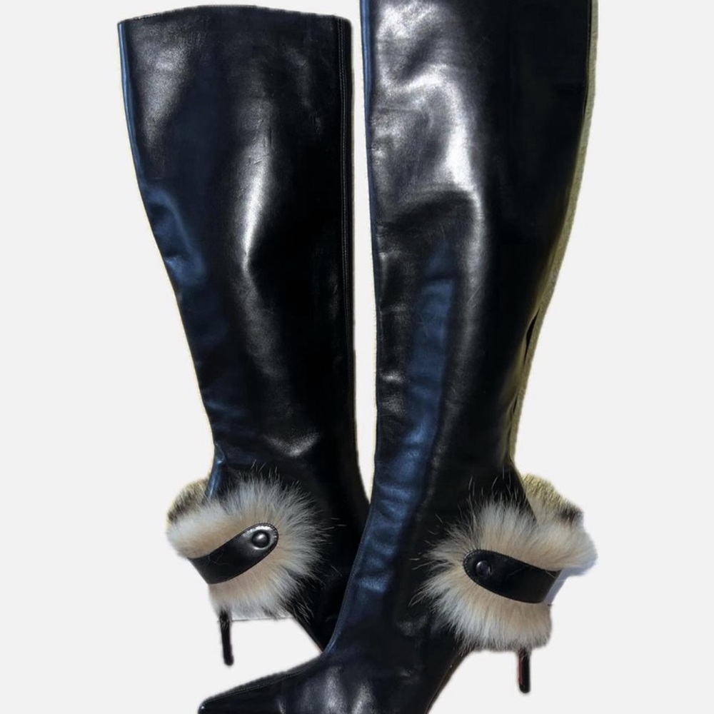 Christian Louboutin Black Heeled Boots with Stiletto Heel